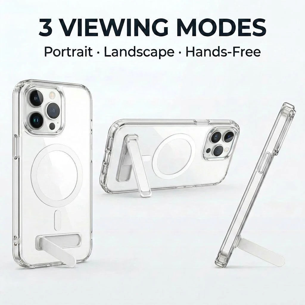 Clear Magnetic Wireless Case Kickstand Iphone 11 Max Mini 14 13 17 12