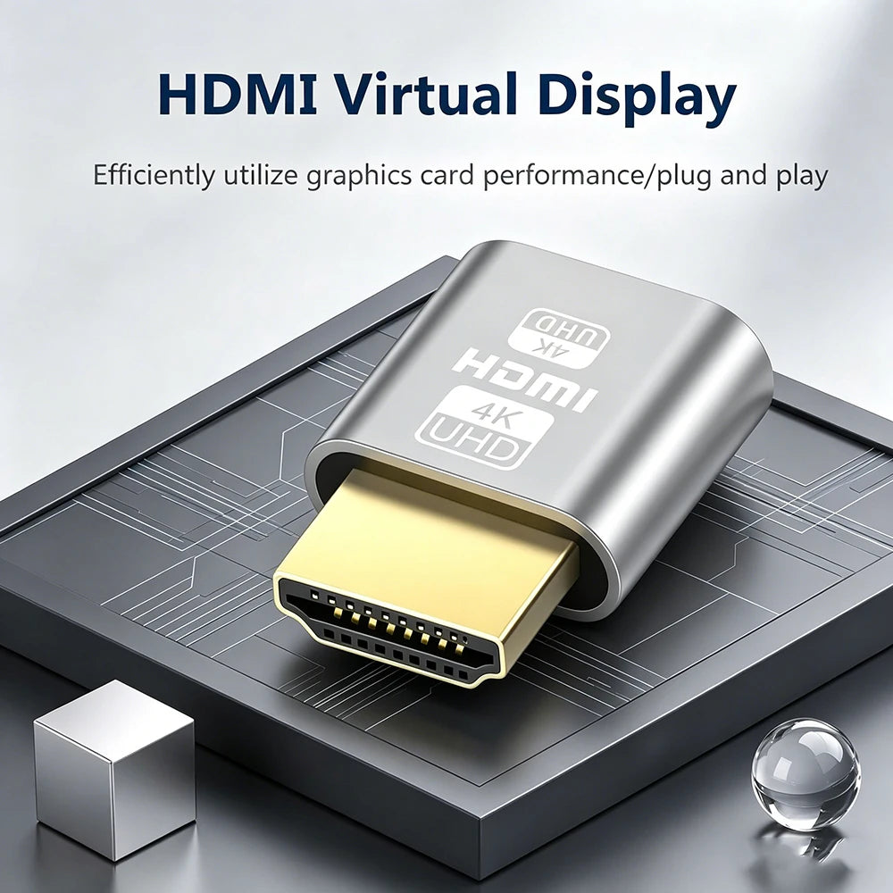 4K HDMI Dummy Plug Virtual Display Emulator Headless Remote Gaming Zpaxo