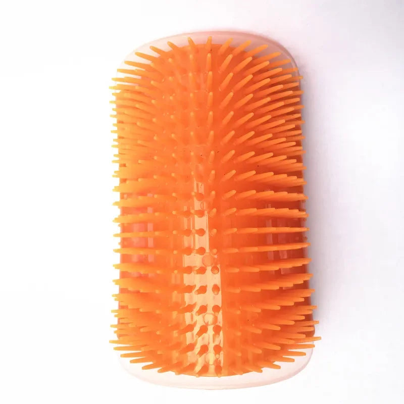 Pet Cat Corner Scratcher Massager Interactive Scratching Brush Comb Zpaxo Orange