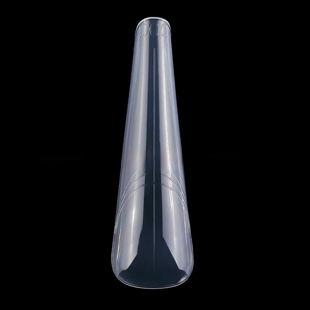 Coffin Shape Sandwich Nail Forms Natural Clear Almond Art Tips Zpaxo