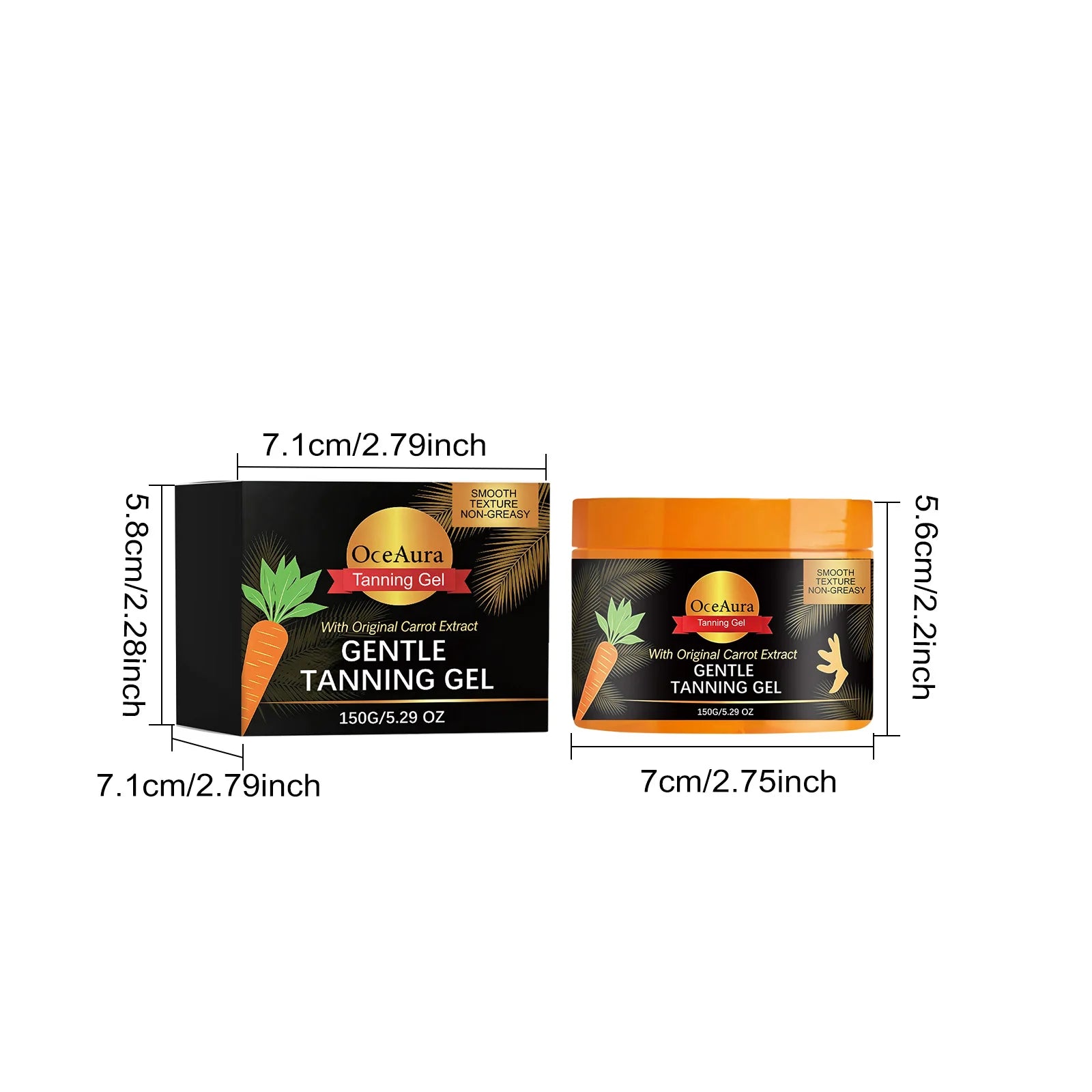 OceAura Carroten Tanning Gel – Streak-Free Sunless Self-Tanner Self Tanner Gel Zpaxo