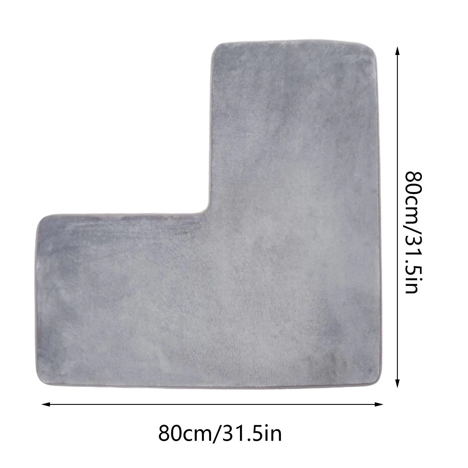 Non Slip L Shaped Bath Mat Soft Absorbent Quick Dry Rug Bathroom