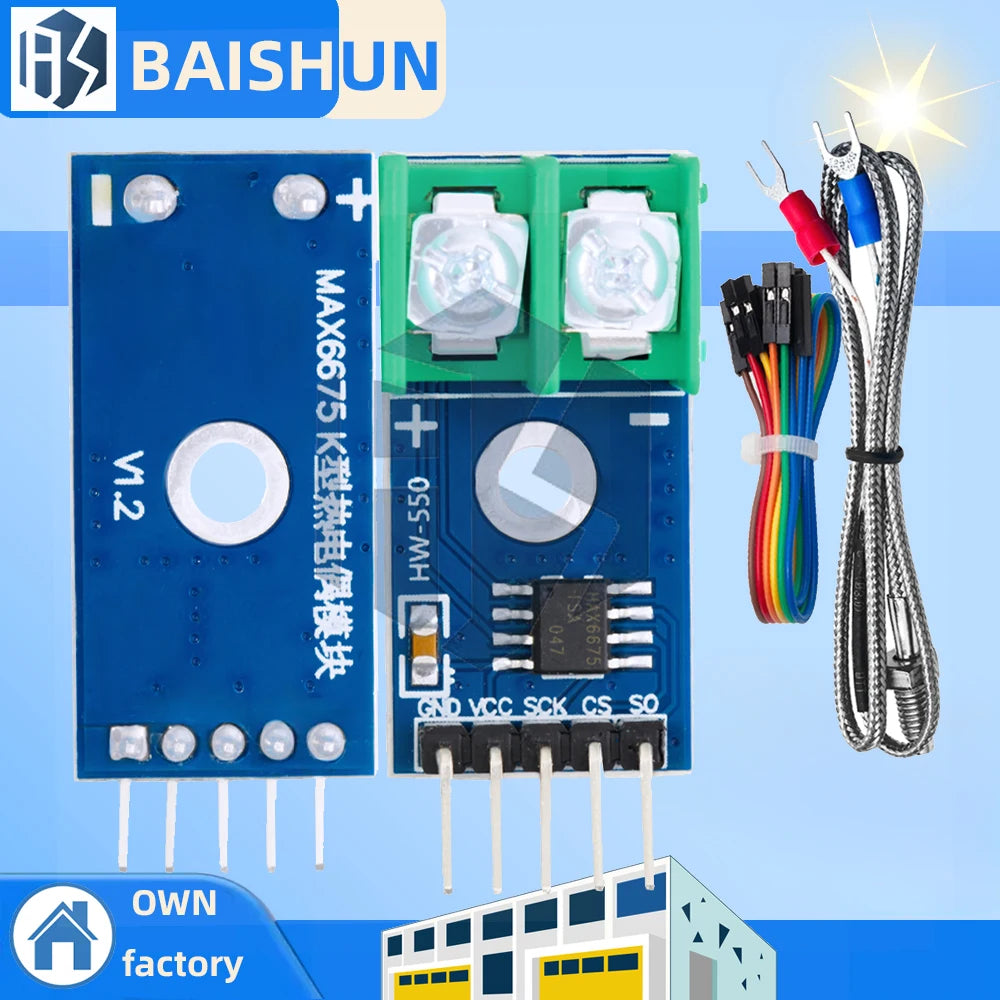 1PCS MAX6675 Module + K Type Thermocouple Thermocouple Senso Temperature Degrees Module for arduino Zpaxo