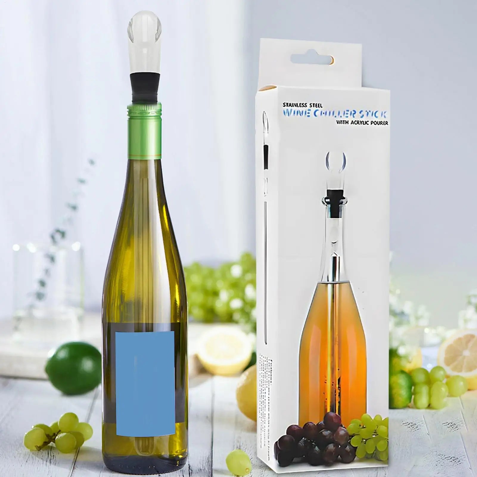 Wine Bottle Chiller Stick Iceless Cooler Stainless Steel Stopper