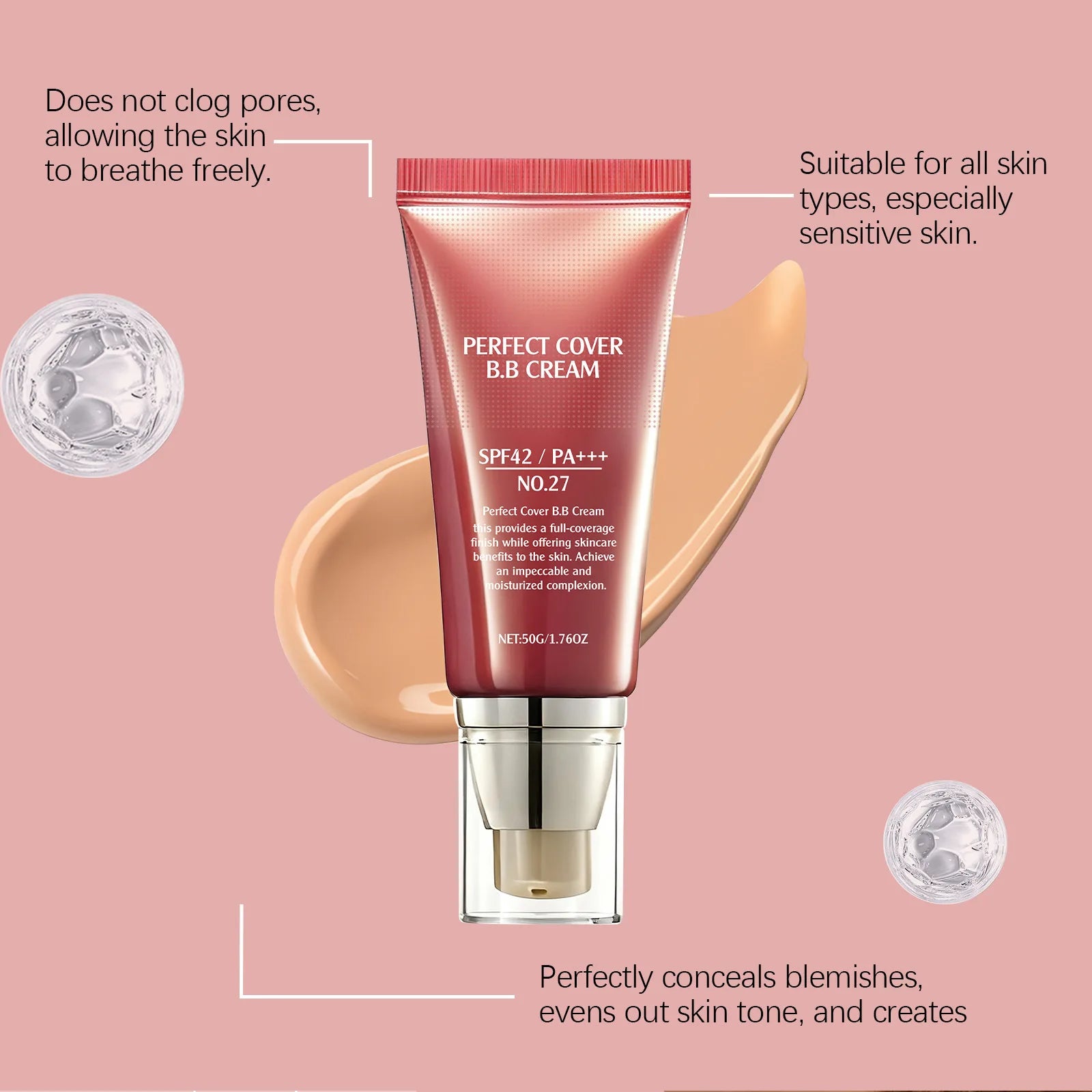 Perfect Cover BB Cream – Full Coverage, Oil Control & Brightening BB Cream Concealer Zpaxo