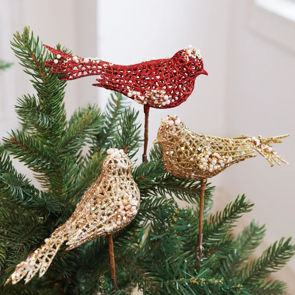 Glitter Bird Clip-On Christmas Ornament | Sparkling Tree Decor