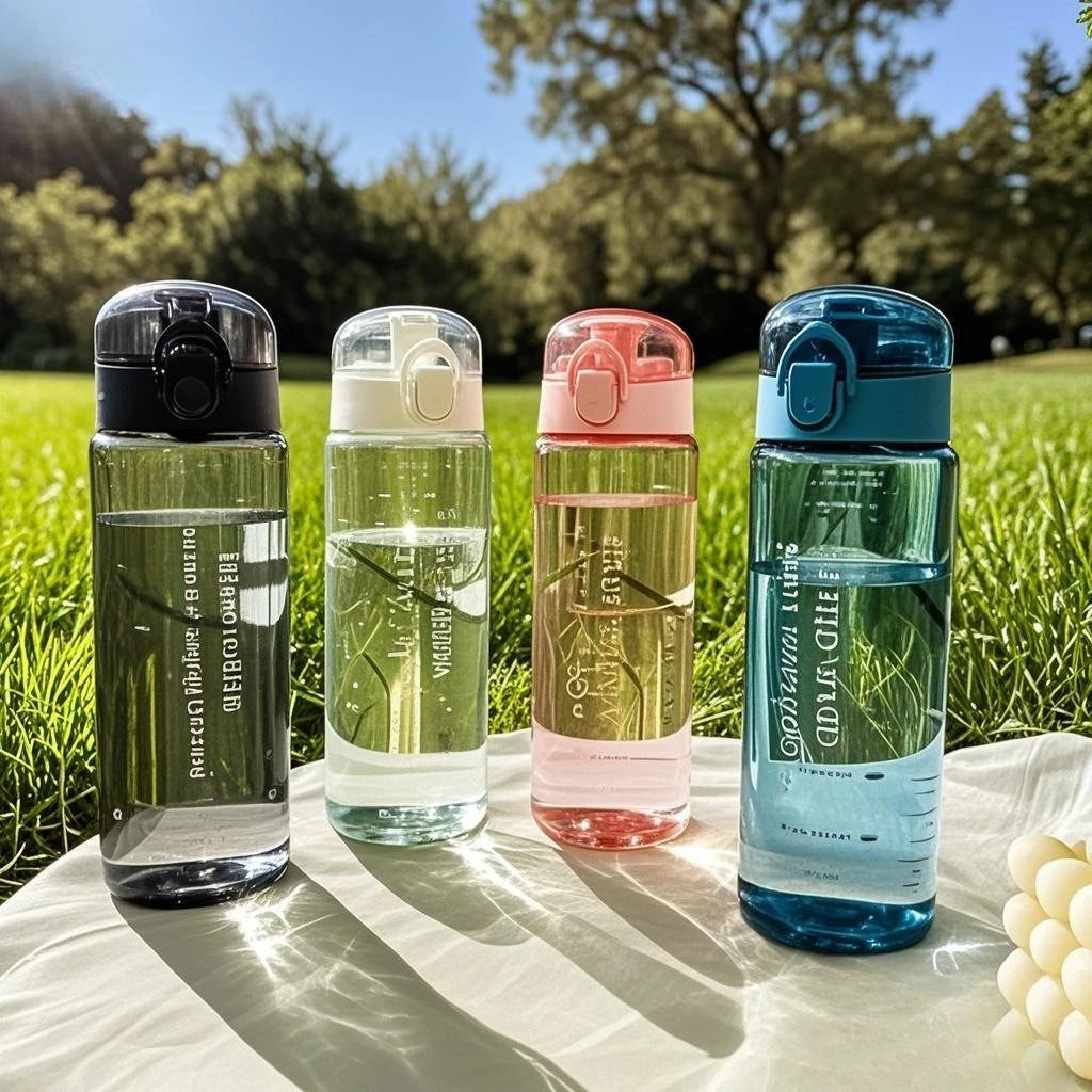 BPA-Free Plastic Water Bottle Leak-proof Fall-proof Transparent Large