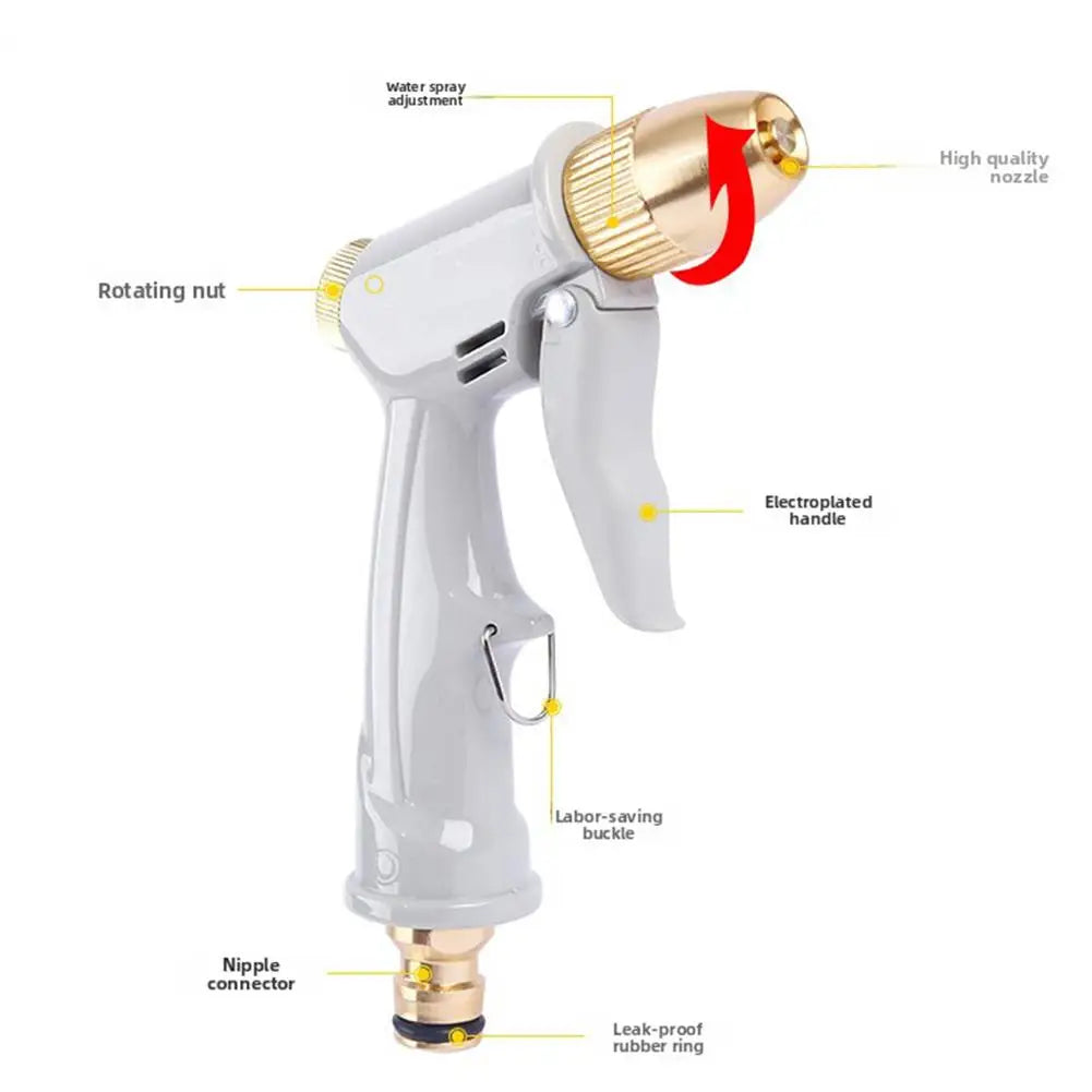 High Pressure Water Spray Gun – Brass Nozzle Garden Hose Sprayer Garden Hose Spray Gun Zpaxo