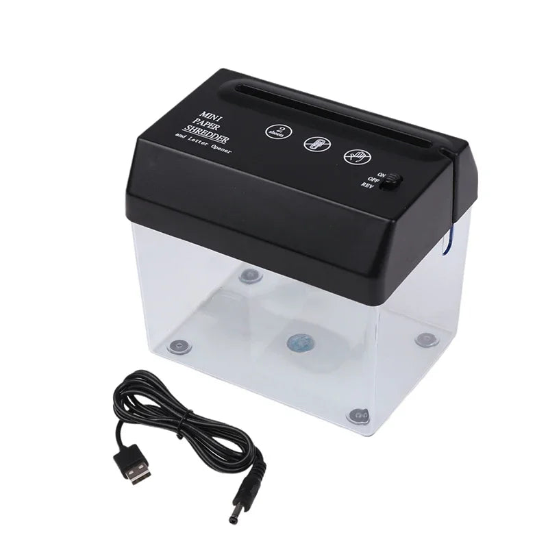 A6 Portable Mini Paper Shredder Electric USB Battery Operated Documents Paper Cutting Tool For Home Office Zpaxo