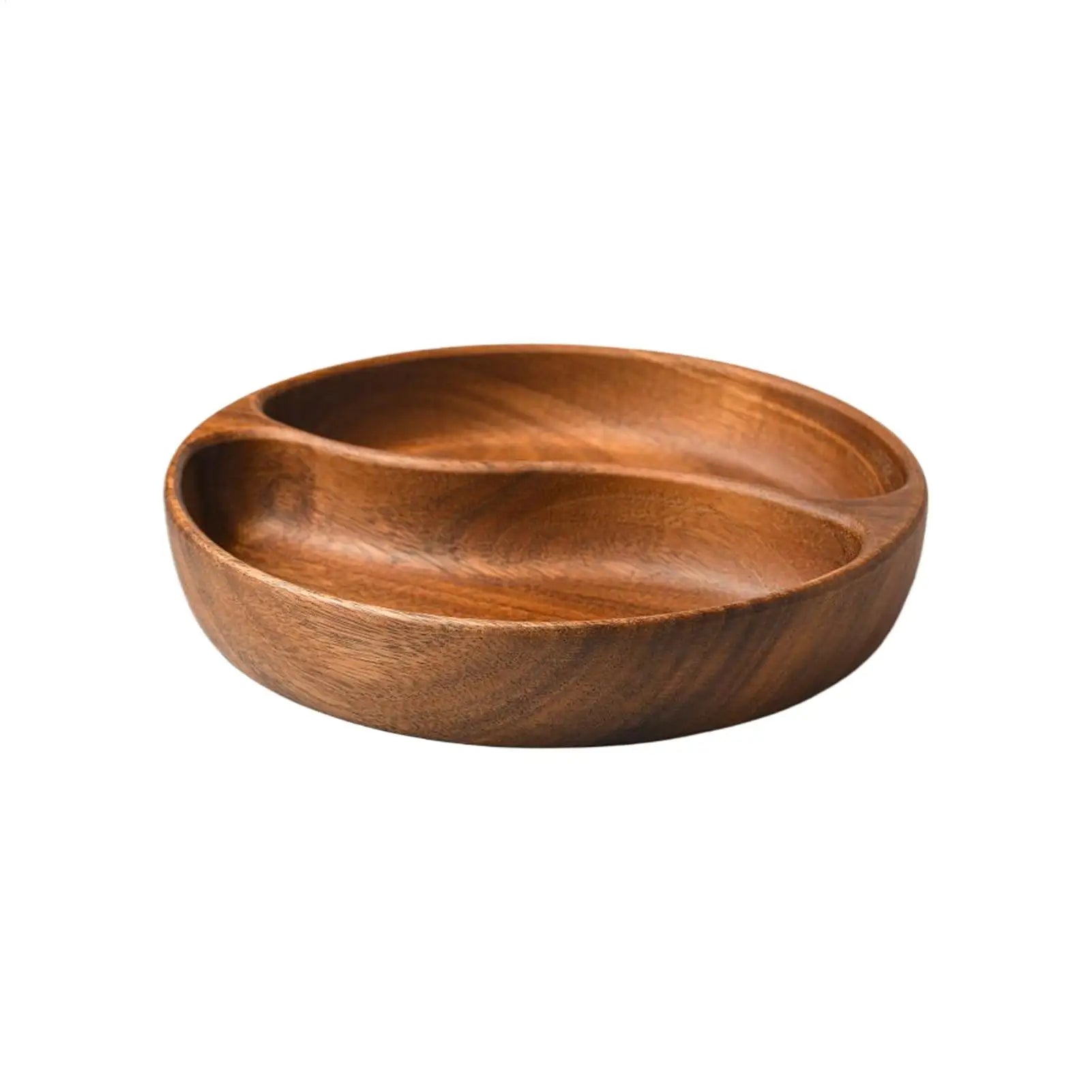 Snack Bowls 2-Compartment Rustic Serveware Holder Party Serving Nut