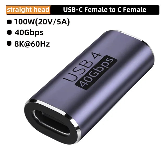 USB4 40Gbps 90° USB-C Adapter | 100W Fast Charge & 8K Video USB-C Adapter Zpaxo CM-CM ZT