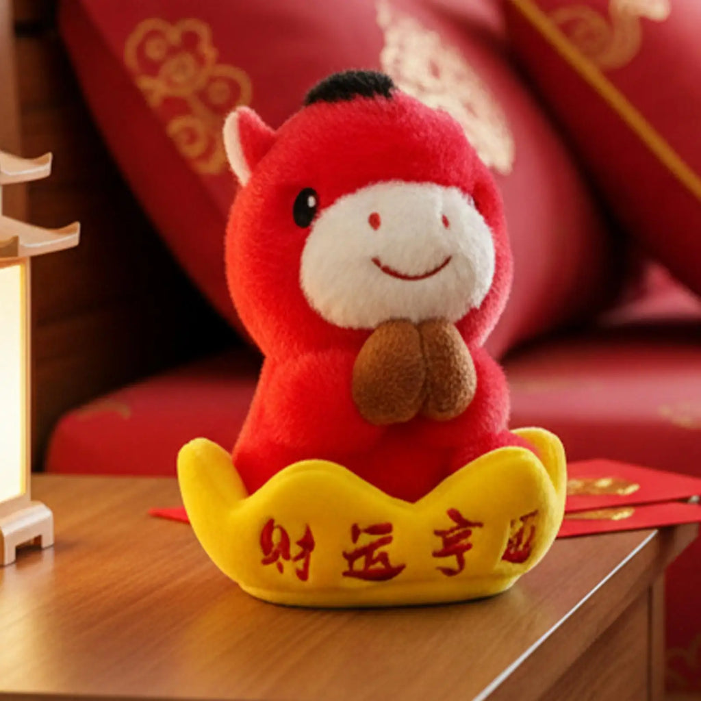 For Horse Year Mascot Doll Plush Toy Spring Festival Animal Keychain Ornaments Plush Horse Keychain For Children Boys Holiday Zpaxo