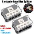 Car Audio Power Ground Amp Distribution Block 0 2 4 Gauge Input 8 10