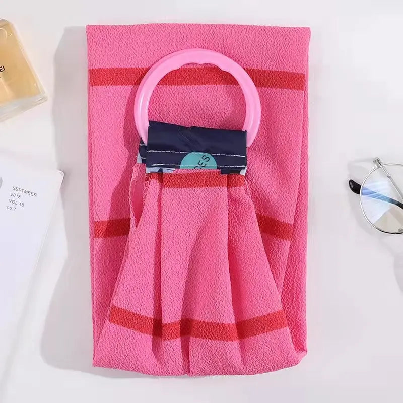 Long Back Scrubber Bath Towel – Exfoliating Mesh Wash Strap Bath Back Scrubber Zpaxo Red