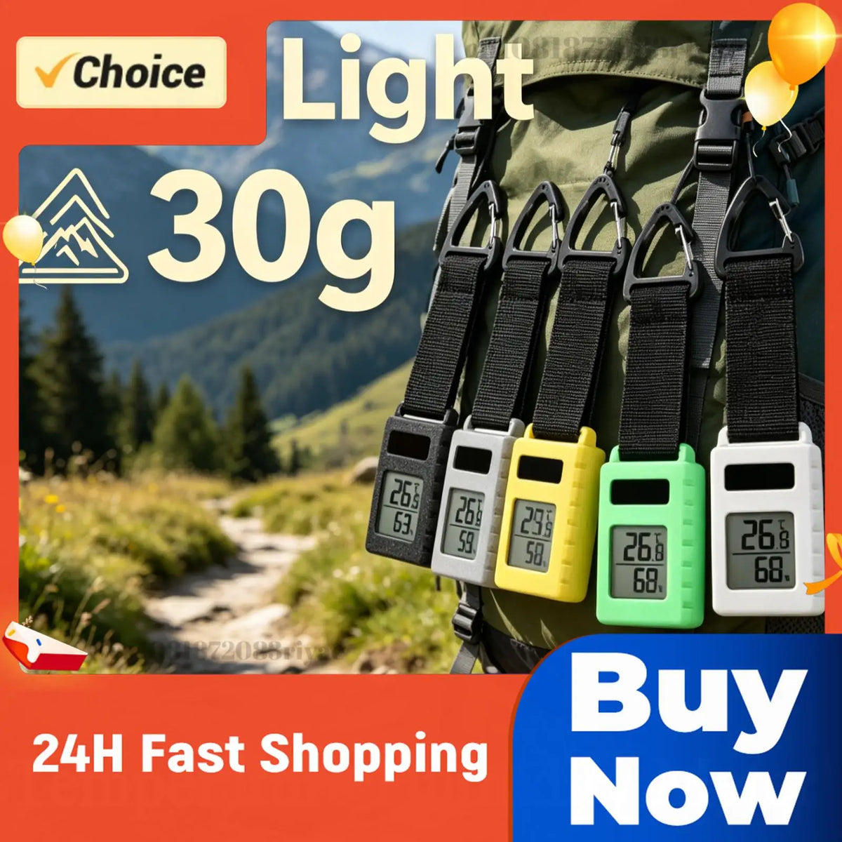 Mini Thermometer Outdoor Temperature Humidity Meter Camping Zpaxo
