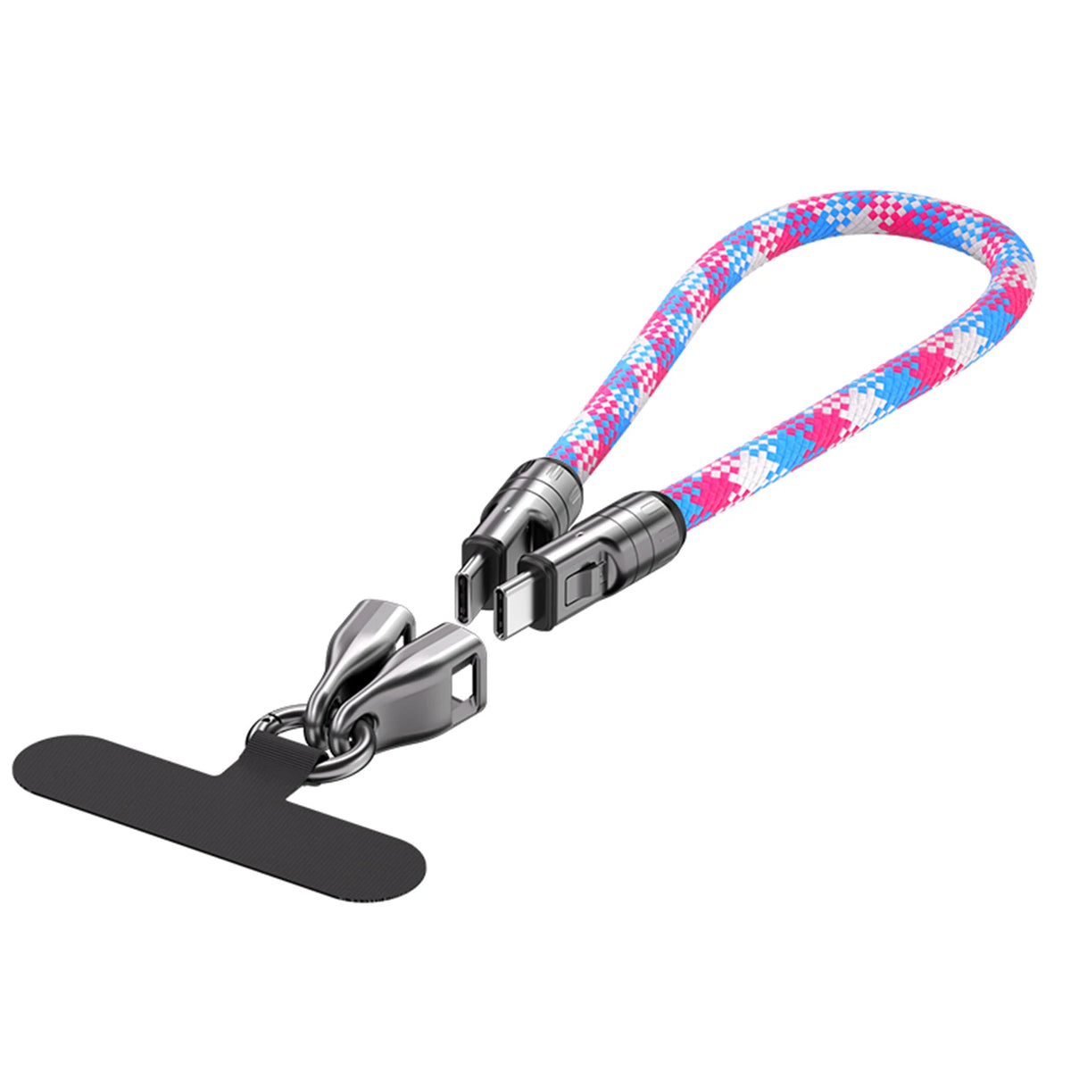 Type C Cable with Lanyard Phone Lanyard Charging Cable Type C to Type C 240W Smart Chip PD Charging Data Sync Zpaxo pink