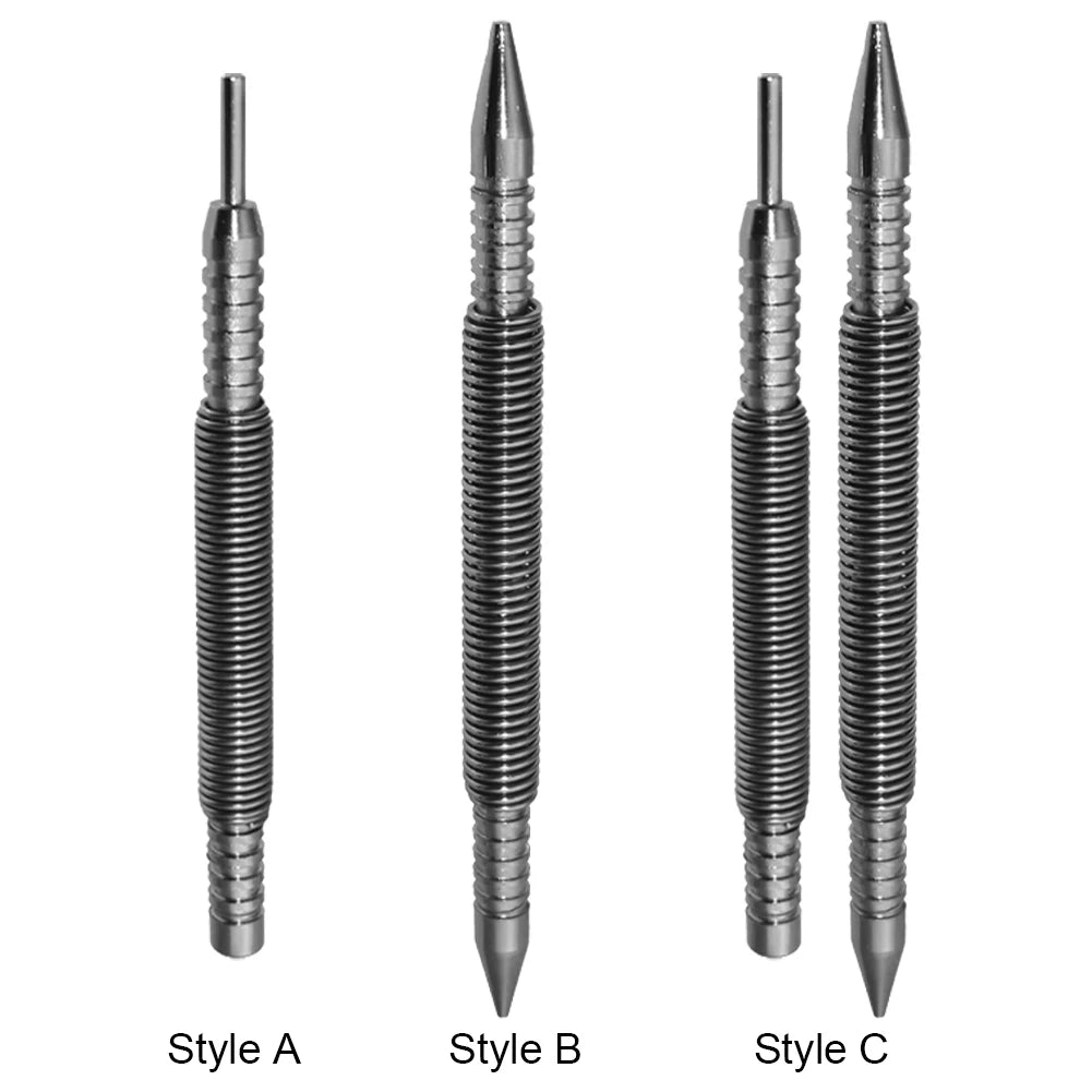 1 Spring Tool Hammerless Nail Double Head 16&3 Center Pin Punch Metal