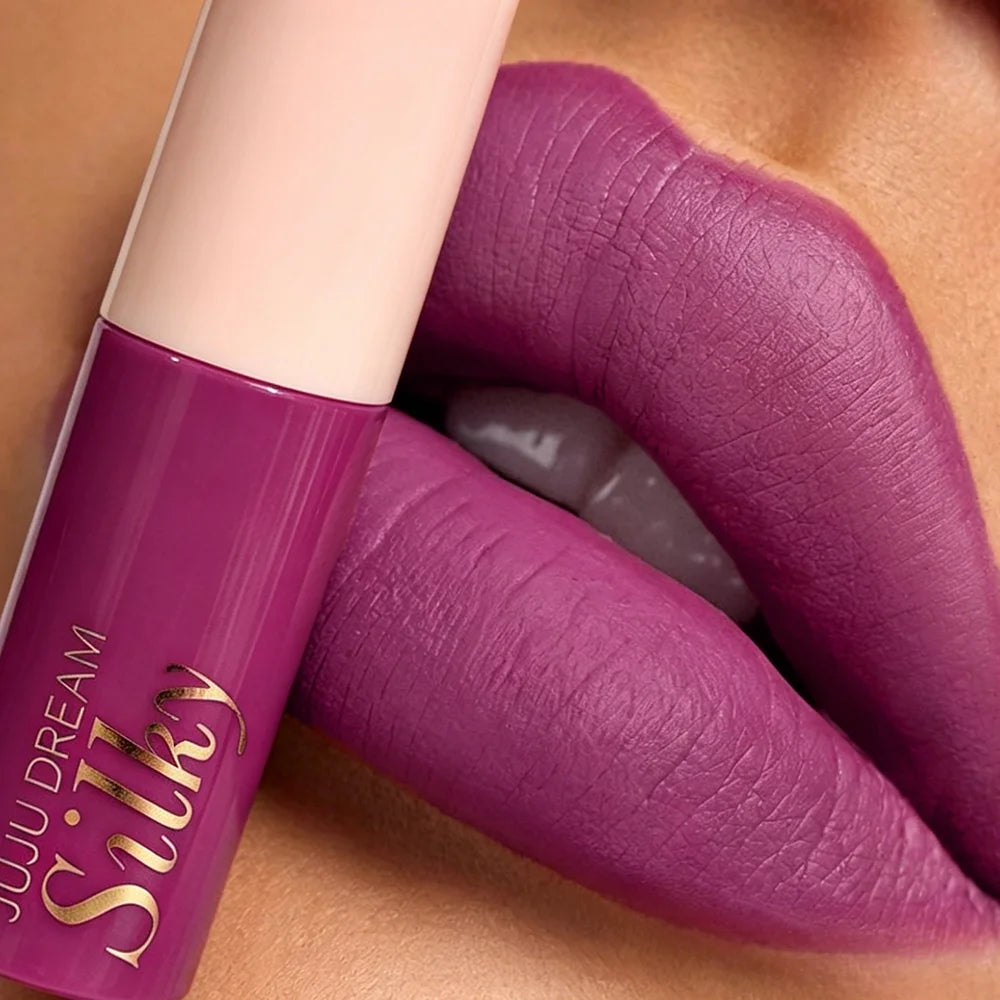 Waterproof Matte Lipstick Women Pink Nude Lip Tint Silky Velvet Zpaxo