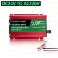 Pure Sine Wave Inverter 500W DC 12V/24V/48V/60V to AC 110V/220V Voltage Transformer Real Power 400W for Home Solar System Zpaxo 24Vto AC 220V