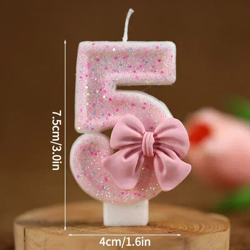 1 2 3 4 5 6 7 8 9 3D Number Candle Cake Number Cake Candle Pink Glitter Birthday Candle Topper Birthday Party Cake Decor Hot Zpaxo 5