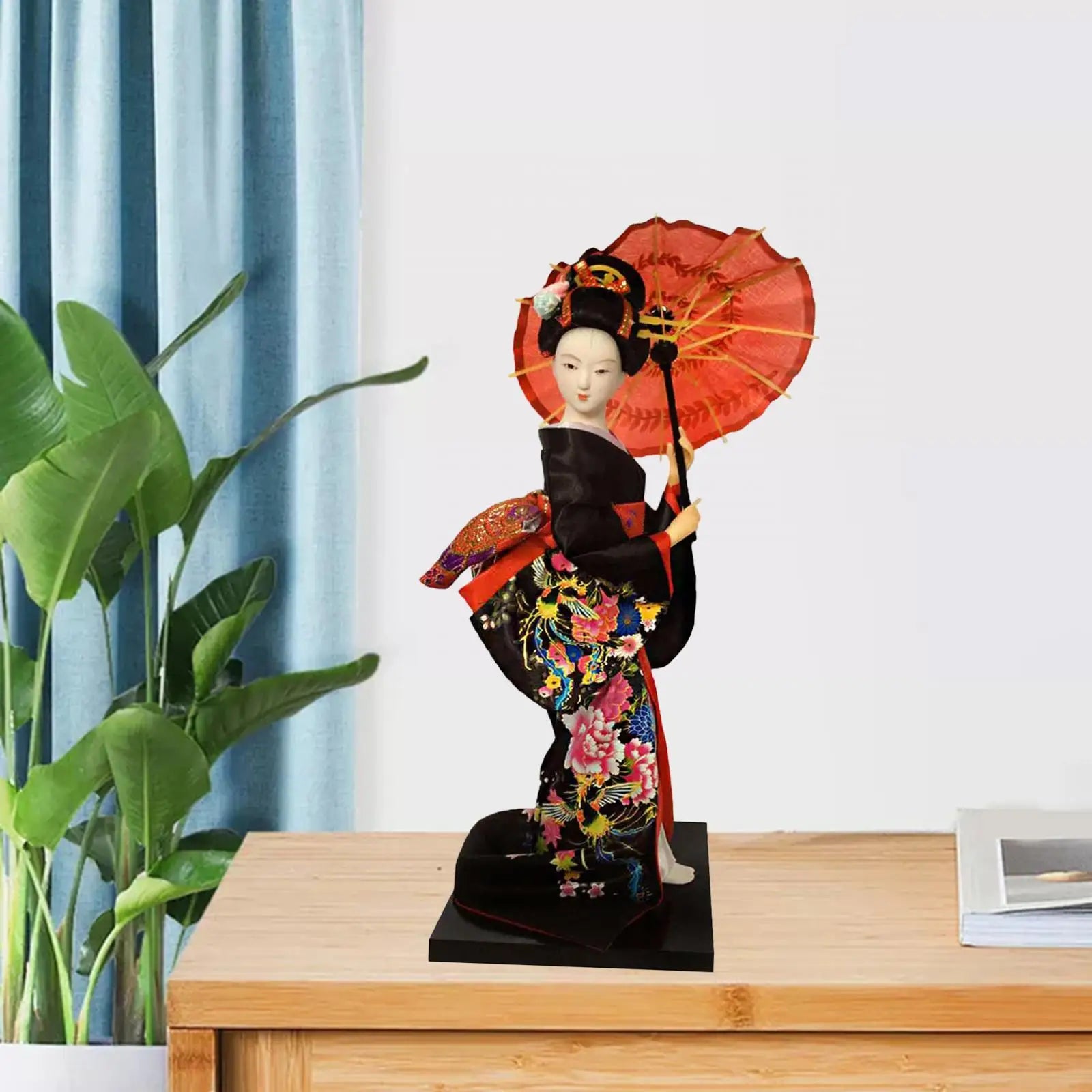 Japanese Geisha 9" Free Standing Oriental Ancient Kabuki Girl Statue Kimono Dolls Ornament for Shelf Table Home Office Decor Zpaxo Style E