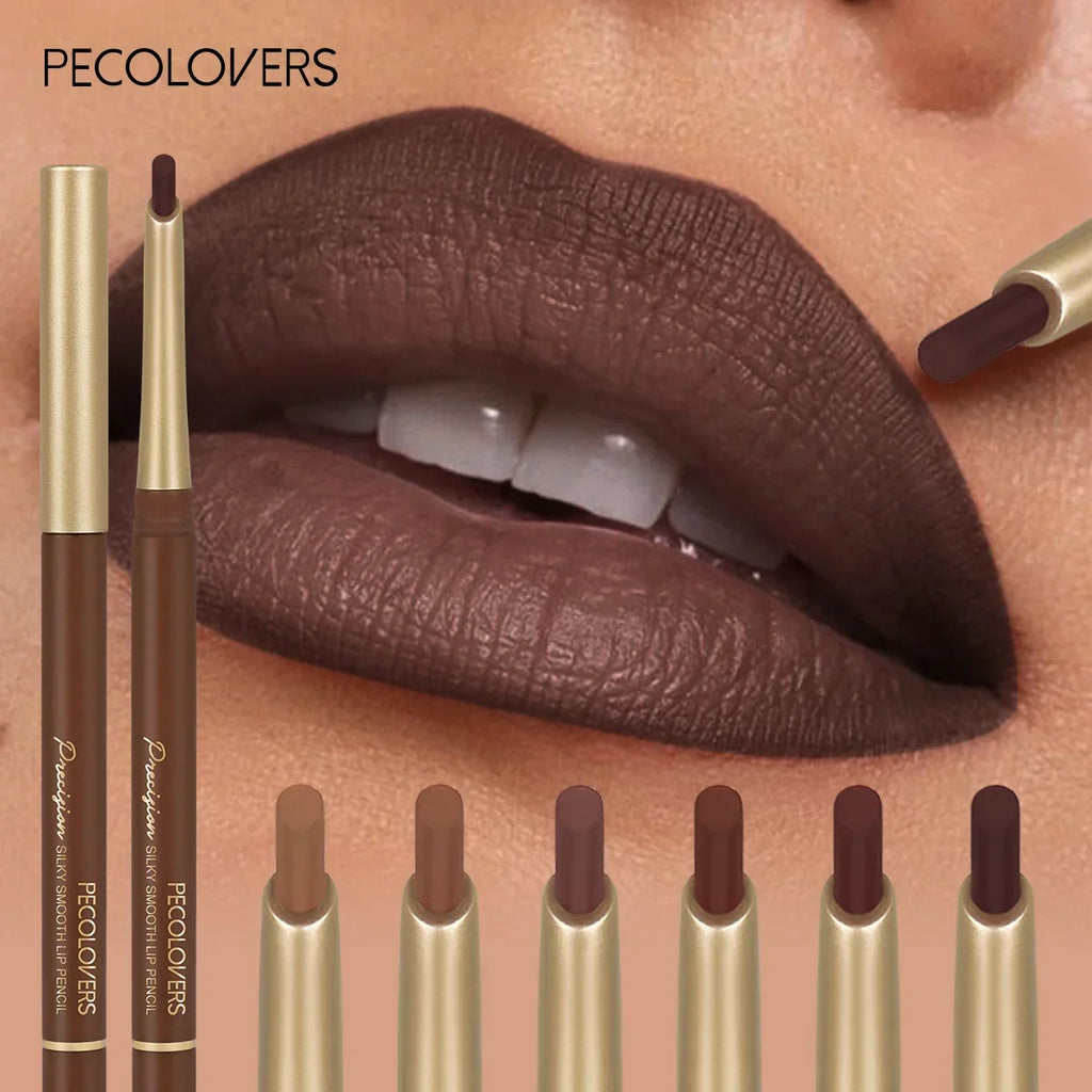 Long-Lasting VelvetLip Liner Pencil Matte Water-resistant Ultra-Fine Smooth for All Skin Tones Brown Mixed Color Zpaxo