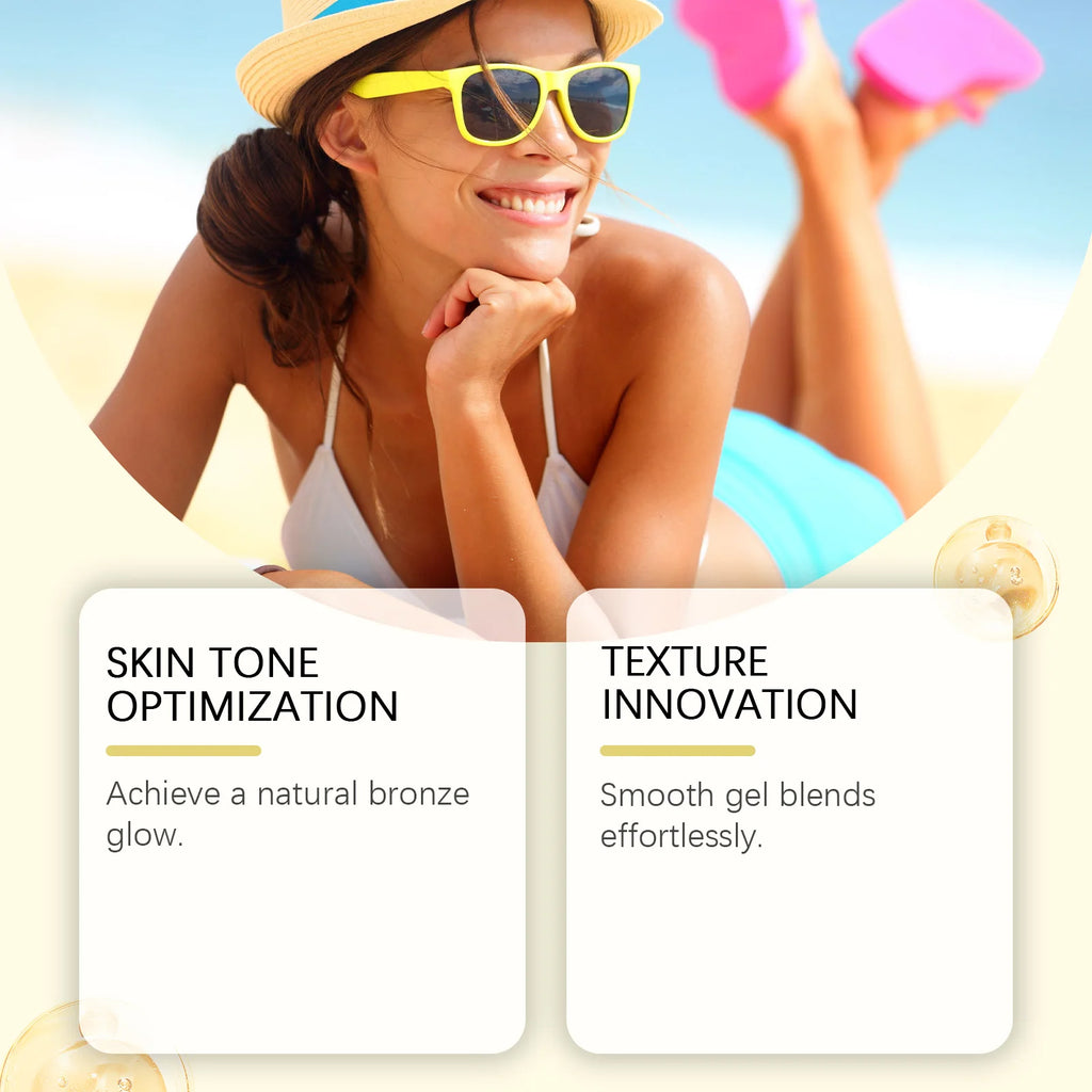 Carrot Oil Tanning Accelerator Gel 150g Fast Deep Bronzing Lotion with Tropical Scent Hydrating for Beach Pool Dark Tan Achiever Zpaxo