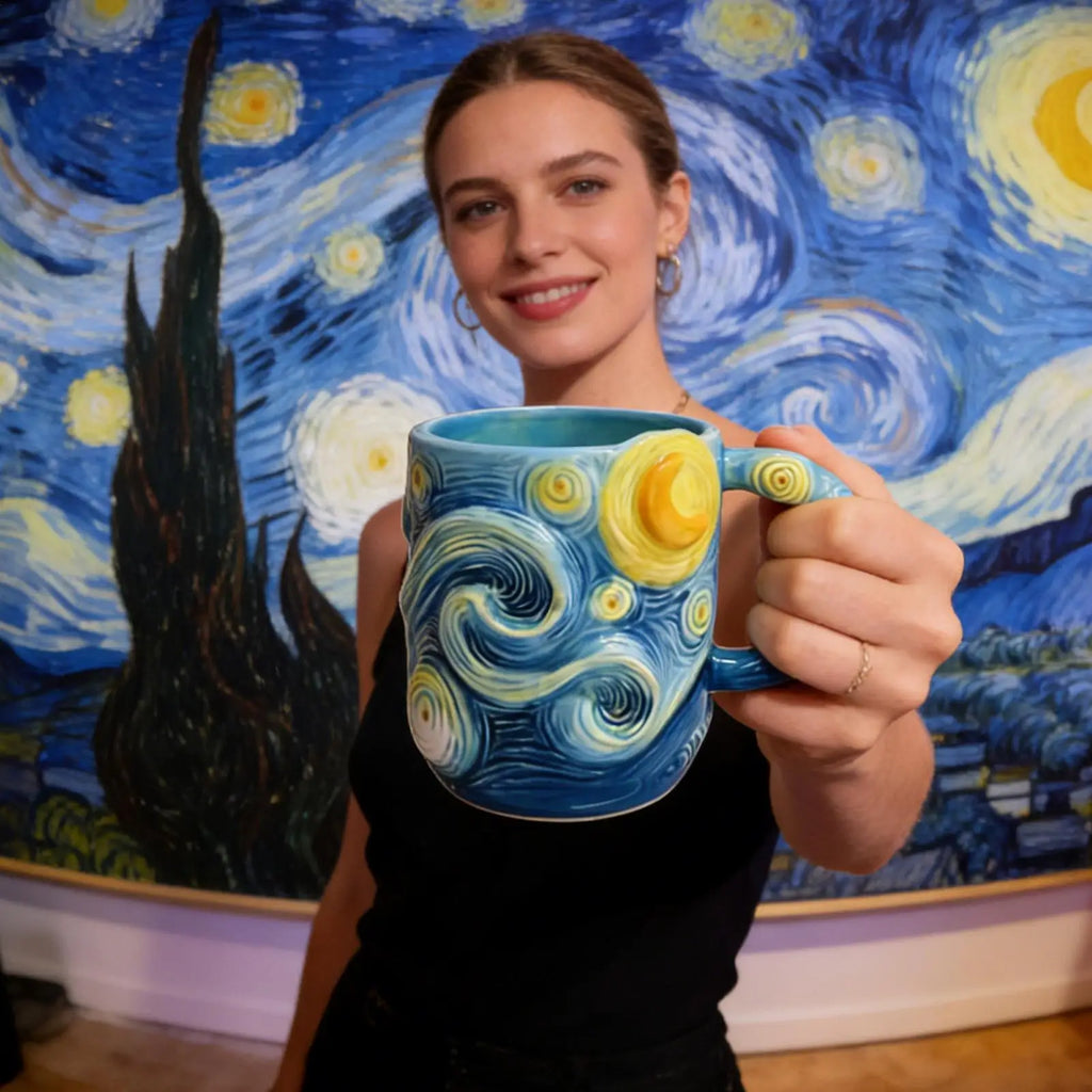 Coffee Mug 13-Ounce Dishwasher Drinkware Famous Painting Mugs for Milk Cocoa Wine Juice Beer Kitchen Cafe Restaurant Home Zpaxo
