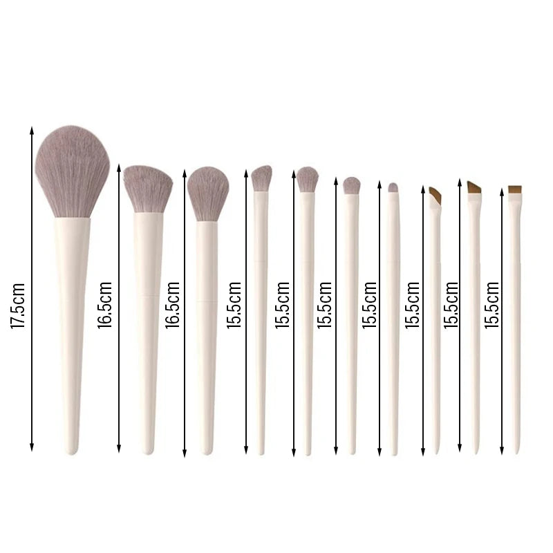 5/7/10/12pcs Professional Makeup Brushes Tools Set White Eyeshadow Eyeliner Foundation Brush Women Facial Beauty Cosmetic Tool Zpaxo