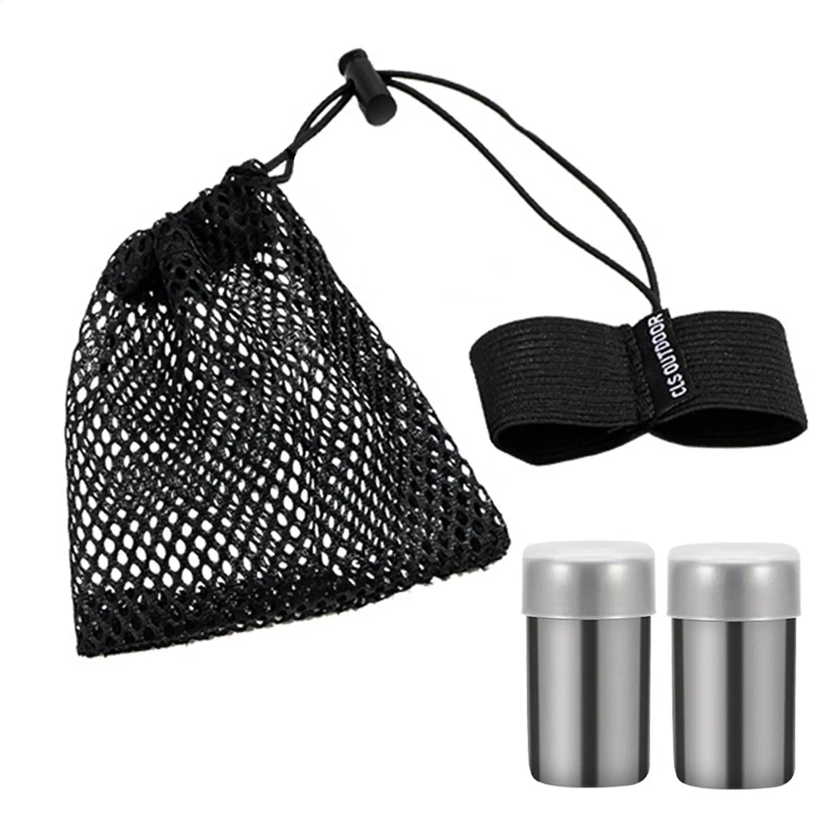 Portable Salt Shaker Small Camping Salt Shaker 2 Pieces Stainless Small Dispenser with Bag for Picnic Mountain Hiking Zpaxo