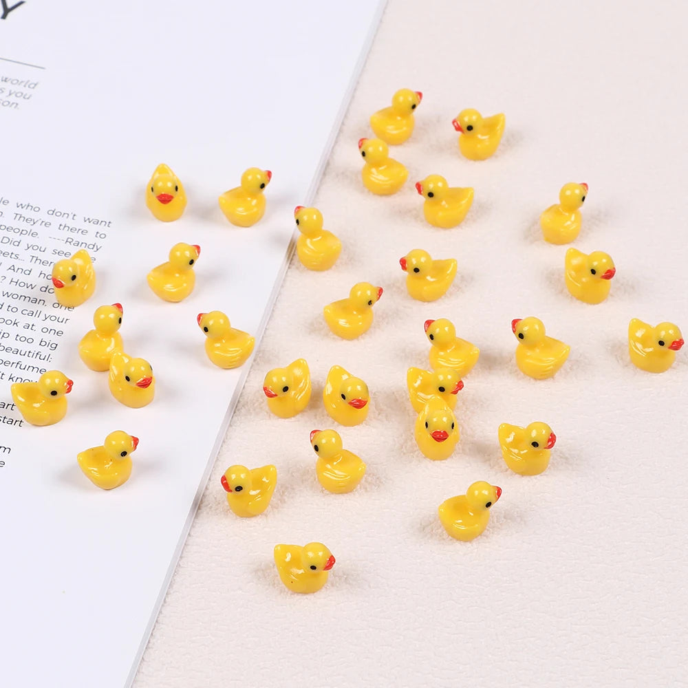 10/20/30/50Pcs Mini Resin Yellow Ducks Tiny Ducks Figurines Miniature Ornaments Landscape Aquarium Dollhouse Decoration Zpaxo