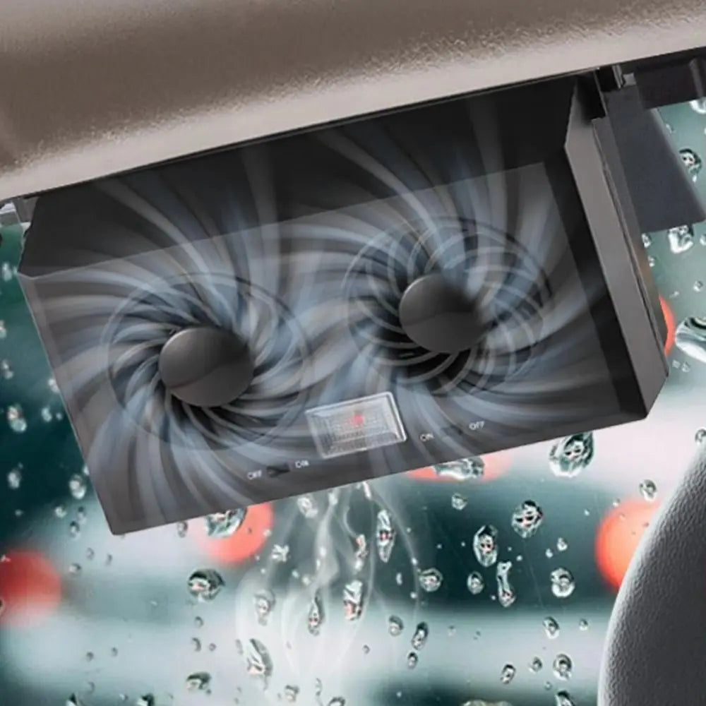 Dual Head Solar Car Exhaust Fan Small Lightweight Clip Fixing Zpaxo