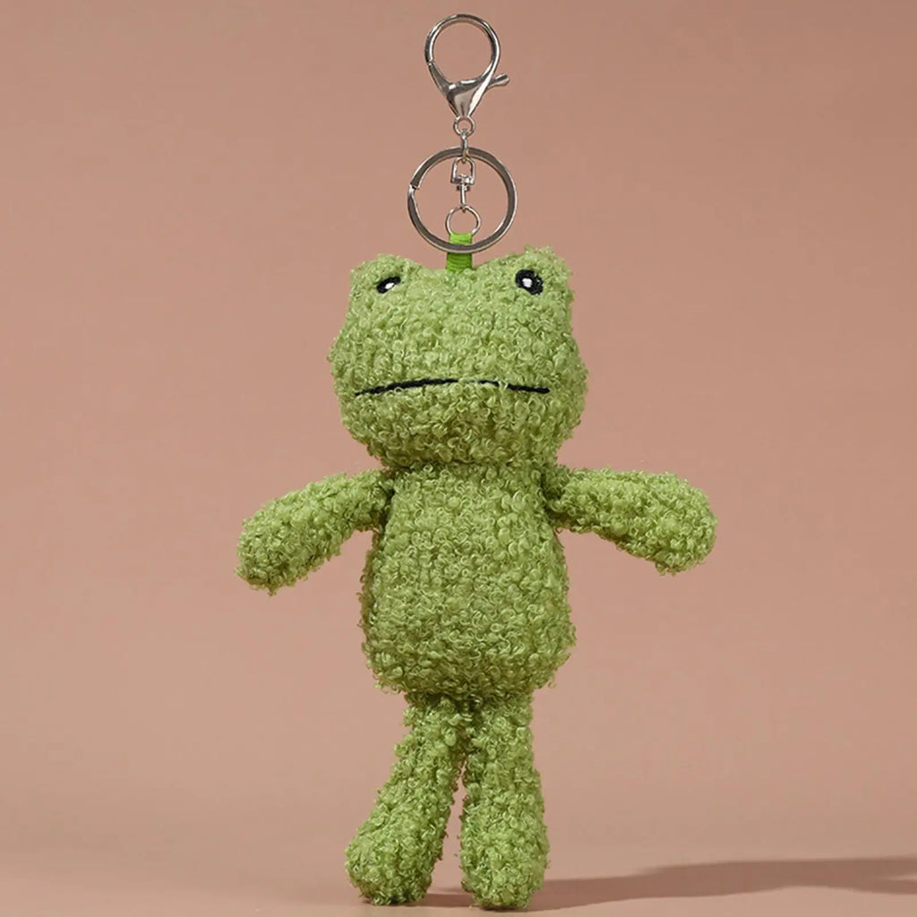 Plush Frog Keychain Cute Stuffed Animal Keyring Bag Charm Kids Adults