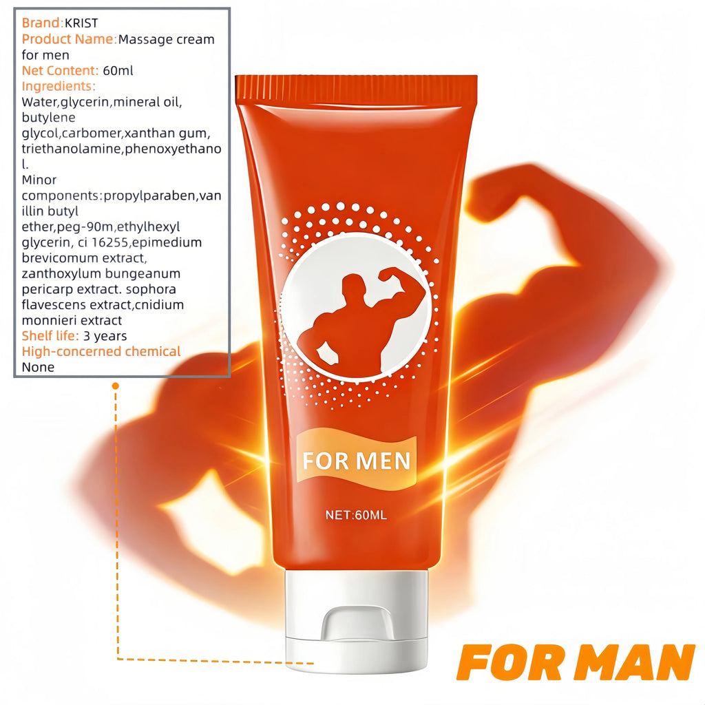Men's Massage Cream, Repairs and Nourishes Intimate Areas, a Helpful Tool in the Bedroom, and a Great Gift for Men. Zpaxo