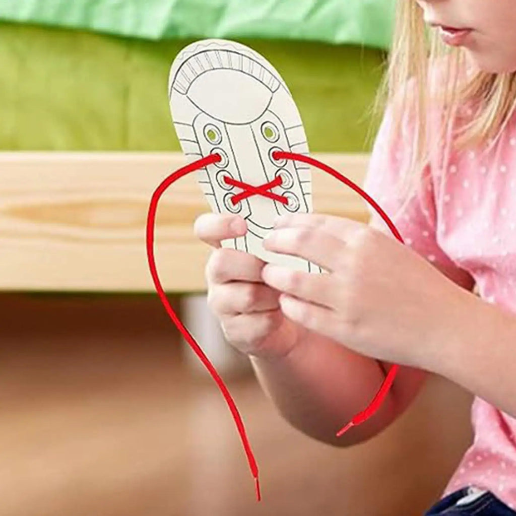Baby Threading Lacing Toy Learn Tie Shoelaces Kids Fine Motor Skills