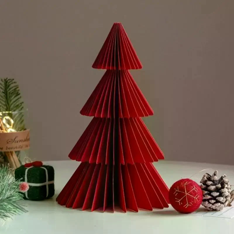 Large Christmas Tree Ornament 3D Honeycomb Ball Folding Paper Xmas Tree Navidad Decoraciones Desktop Hanging Xmas Decor Zpaxo