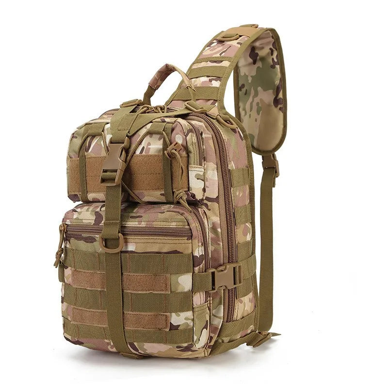 Leisure travel waterproof and wear-resistant crossbody backpack mountain climbing and cycling sports multi-functional chest bag Zpaxo Camouflage chest bag