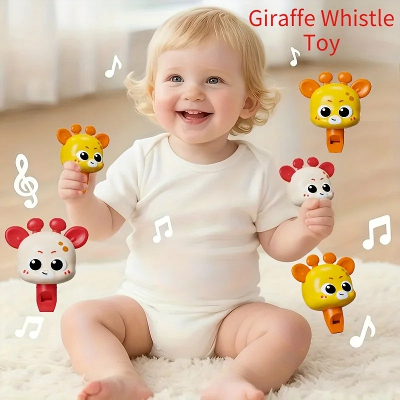 Giraffe Shaped Whistle Available Yellow Red Colors Fine Motor Skills