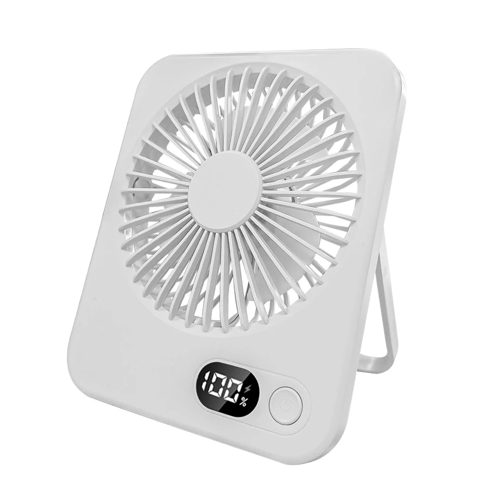 Portable Mini Fan USB Desk Foldable Table Fans 5 Speeds Powerful Wind Zpaxo WHITE