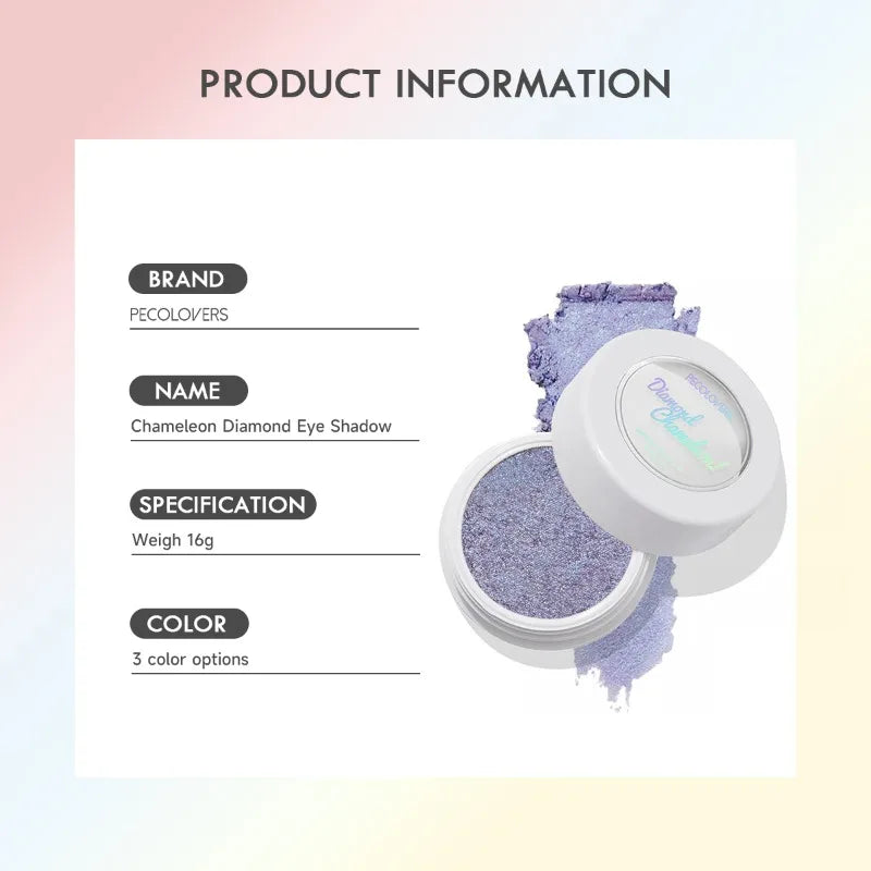 1PC Potato Texture Chameleon Eyeshadow High-Shine, Multi-Color Sparkle, Long-Lasting Chrome Finish Zpaxo