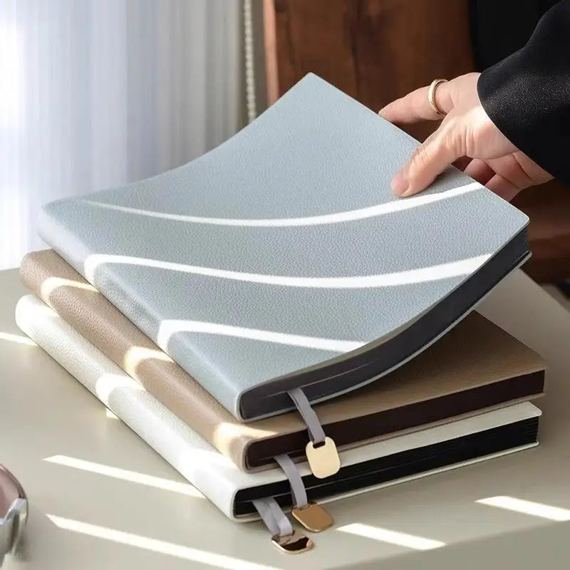 Leatherette Business Notebook A5 A6 B5 – Litchi Pattern Journal