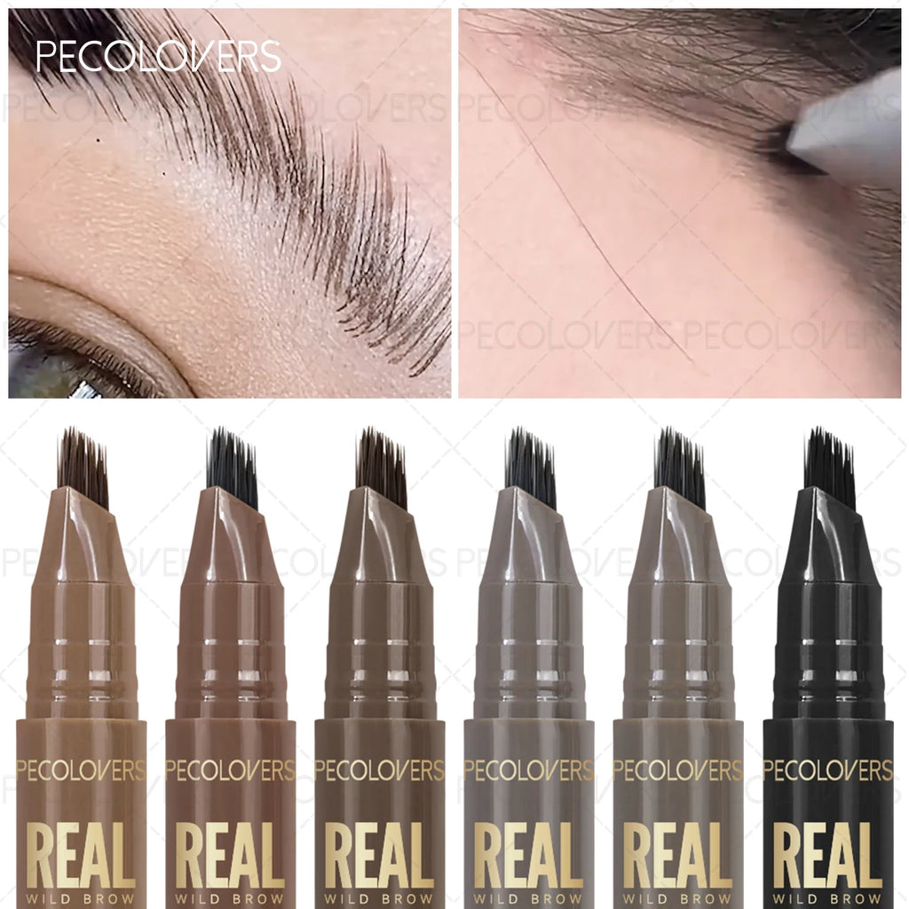2PCS/SET 3D Wild Waterproof & Sweatproof Eyebrow Pencil &eyebrow Razor ,Mult Split Tip Eyebrows Pen Eyebrow,Portable for Travel Zpaxo