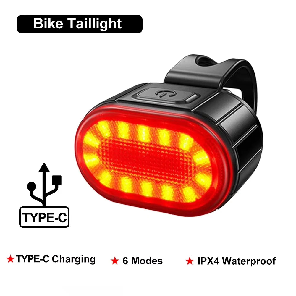 USB Rechargeable COB LED Bike Light Set – Front & Rear