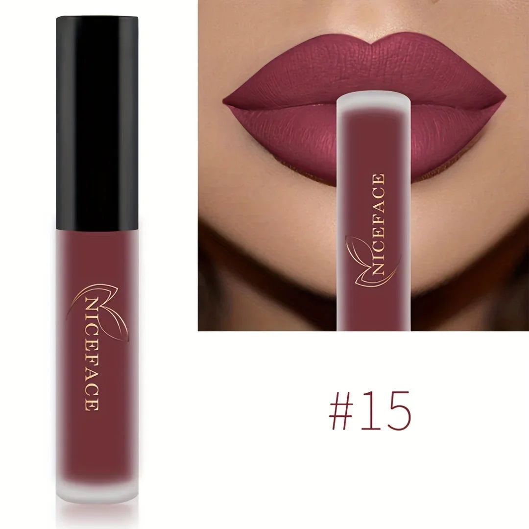20 Colors Optional, High Pigmented Matte Velvet Lip Glaze - Long-Lasting, Smudge-Proof, Non-Moisturizing Liquid Lipstick 1pc Zpaxo 15