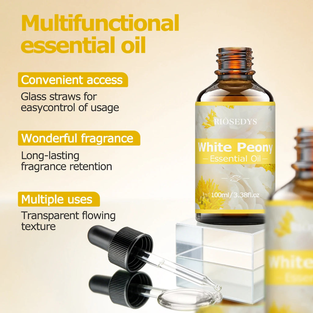 WHITE PEONY ESSENTIAL OIL Suitable Massage Skincare Deeply Nourishes Zpaxo