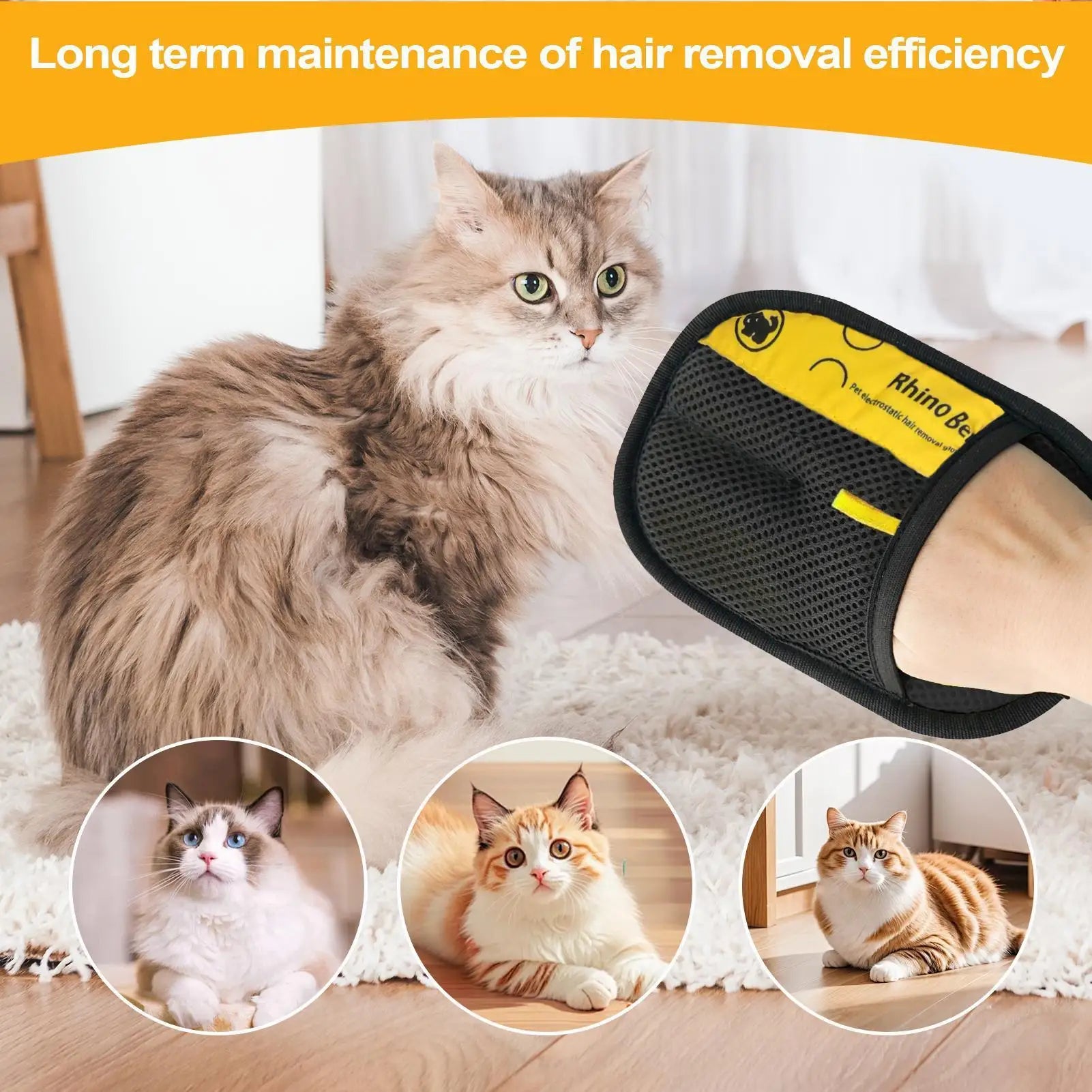 Cat Grooming Gloves Electrostatic Pet Hair Removal Brush Cleaning