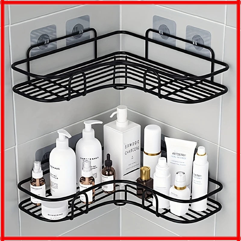 Iron Triangle Corner Shelf Rack – Kitchen & Bathroom Storage Corner Storage Rack Zpaxo
