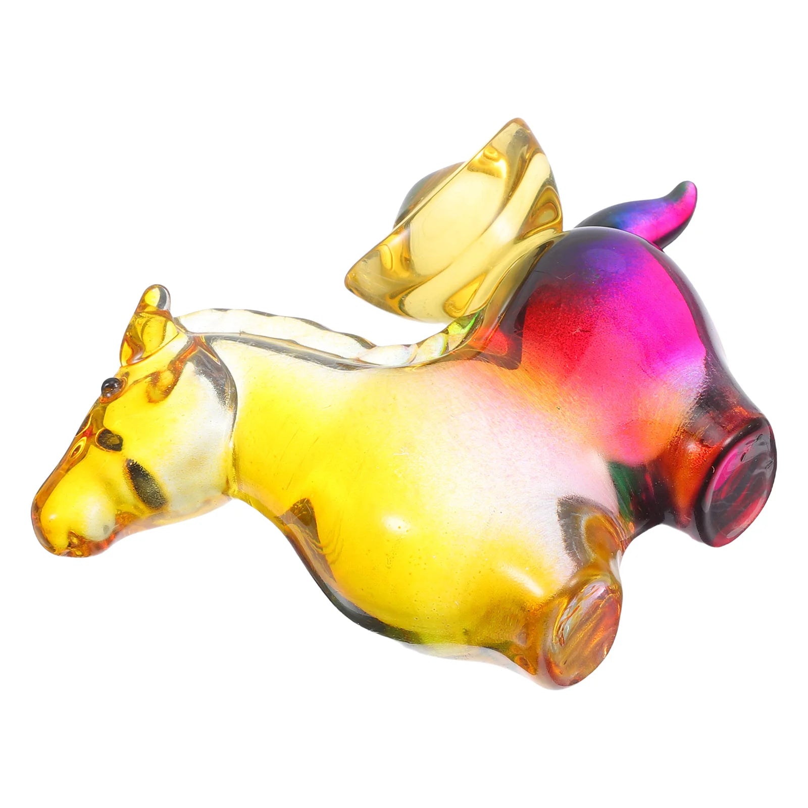 Glass Horse Statue Chinese Zodiac 2026 Feng Shui Tabletop Decoration