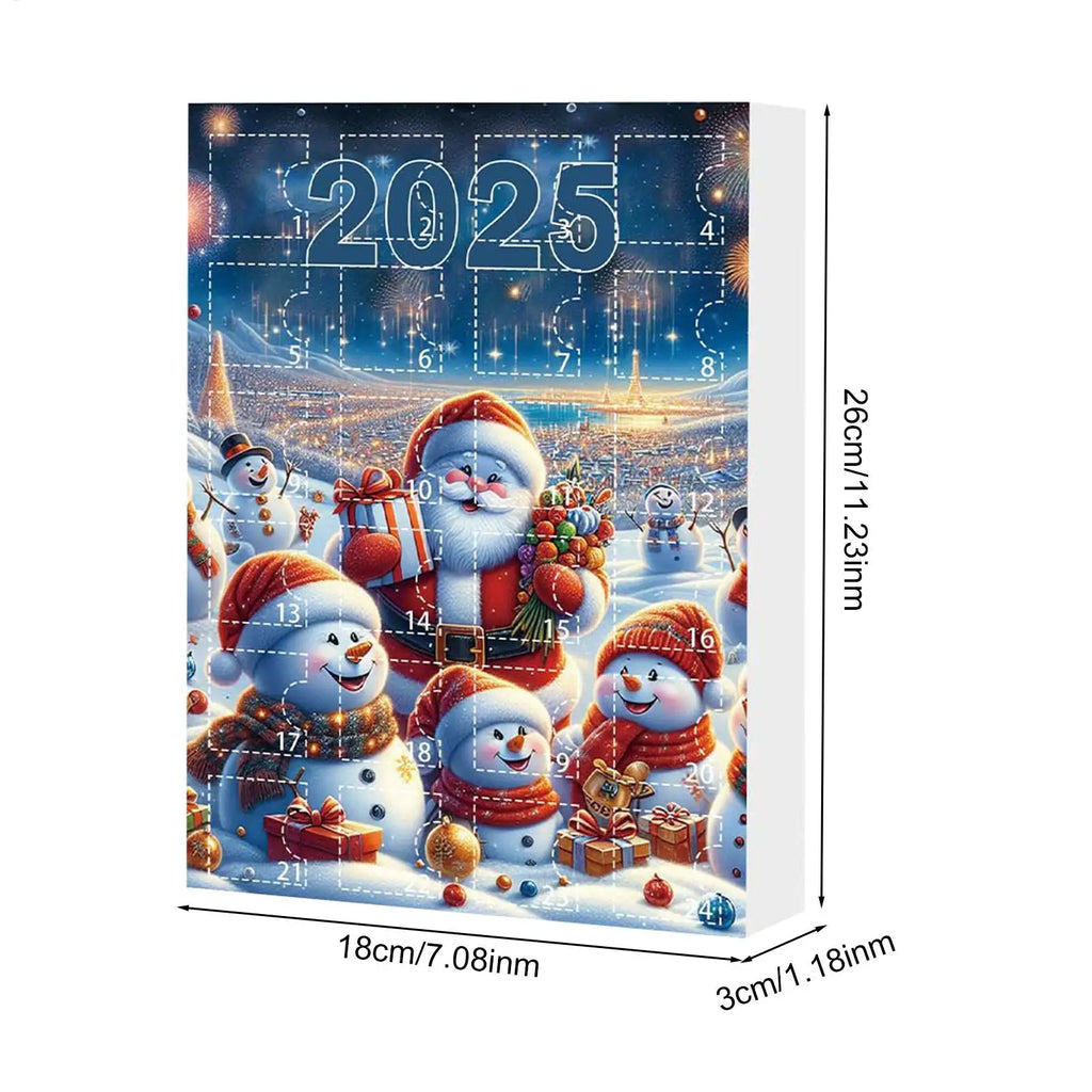 Christmas Countdown Calendar 2025 Advent 2D Acrylic Ornaments Snowman