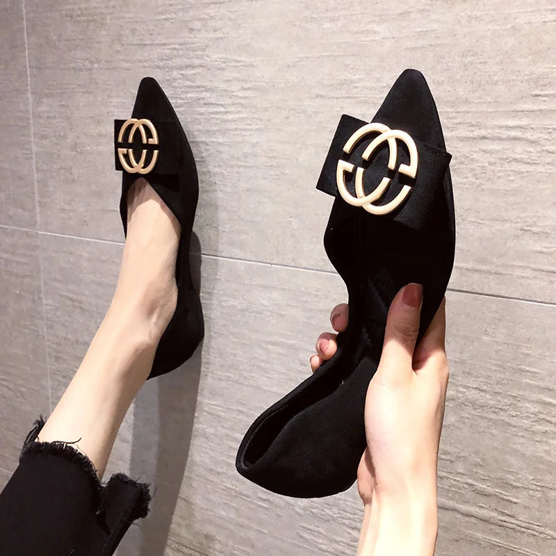 Flat Women's 2023 New Pointed Toe Soft Women's Shoes Casual Black Work Shoes loafers women Women Big Size 45 45 46 Zpaxo
